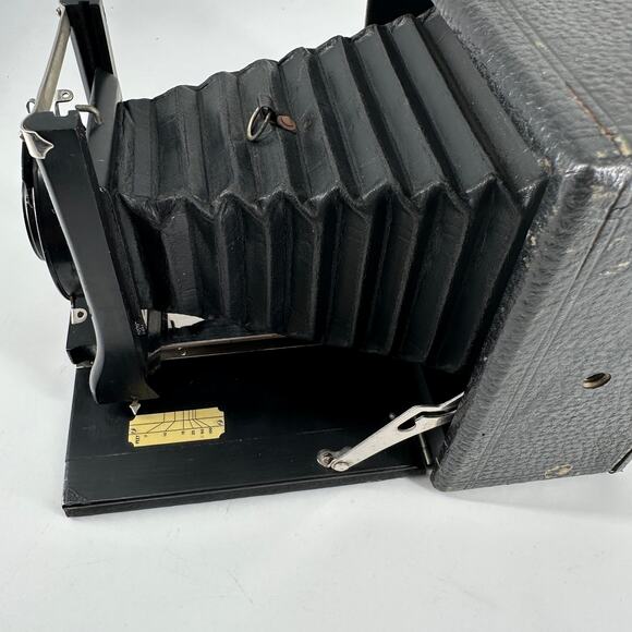 1907 Seneca Chautauqua 4x6 Folding Camera w/ Seneca Duo Shutter + Plate Holders - Picture 2 of 16